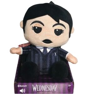 Bitty Boomers WEDNESDAY Bluetooth Plush Speaker,OneSize, Black & Grey.